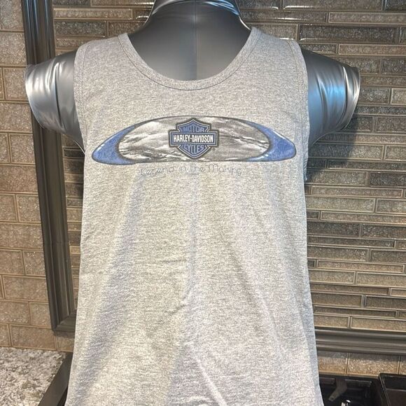Vintage 2003 Harley Davidson, Meredith, NH gray tank top T-shirt M - Picture 2 of 9
